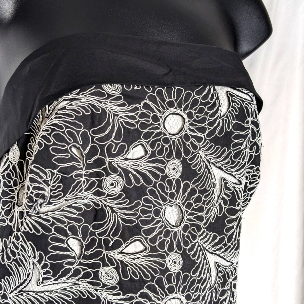NWT Long Maeve Anthropologie Lace Cutout Formal Black &‎ White Dress| Sz 14 - Picture 5 of 15